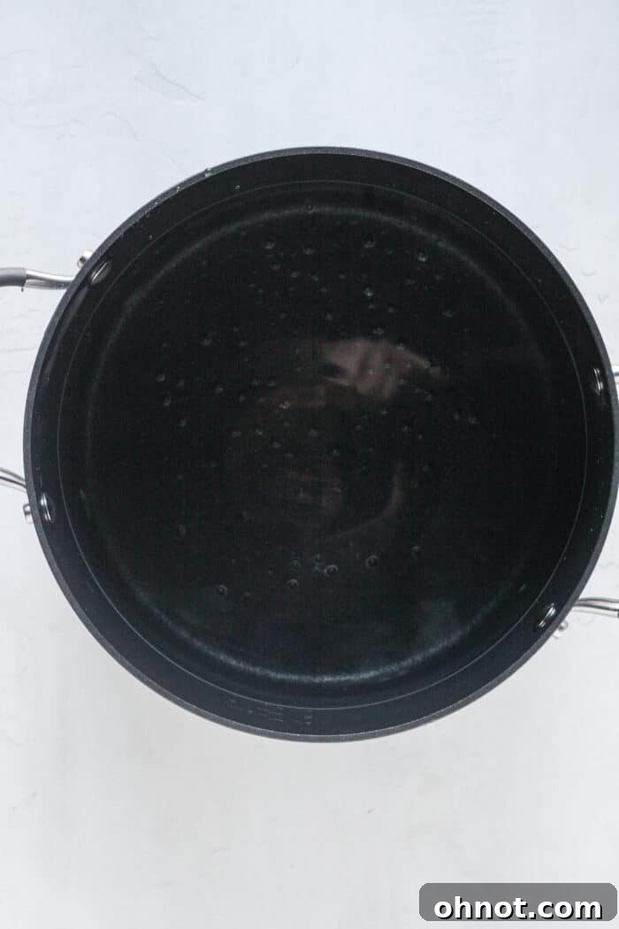 Large pot filled with water, ready for sous vide setup