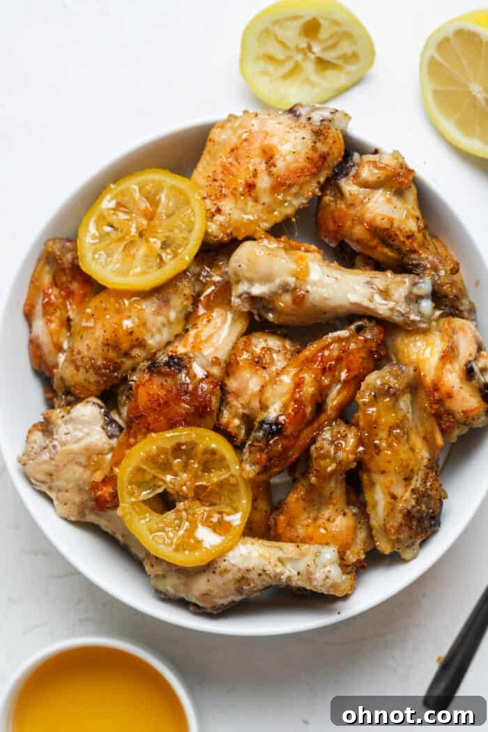 Honey lemon pepper wings in bowl