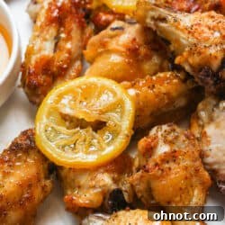 Honey lemon pepper wings on parchment paper