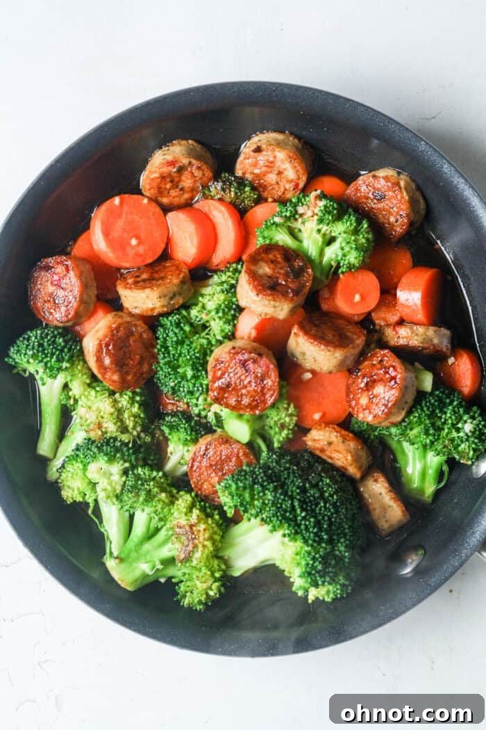 Stir fry simmering in the pan with coconut aminos sauce