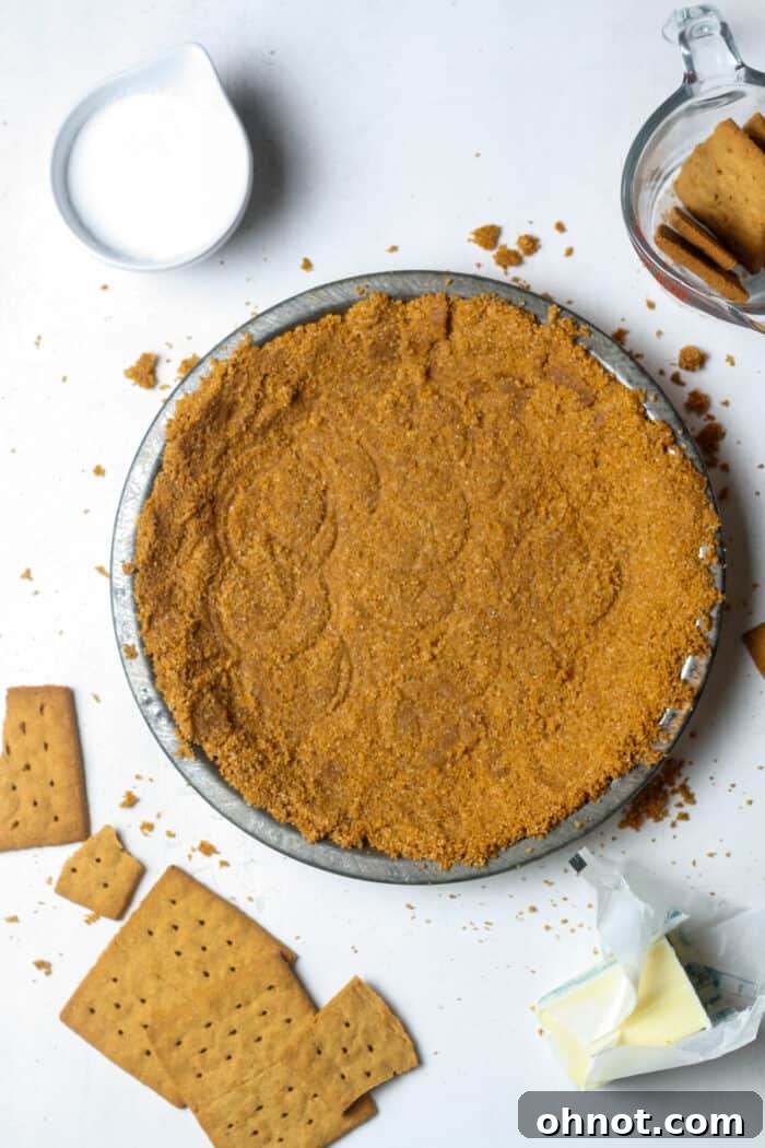Gluten free graham cracker crust in pie plate