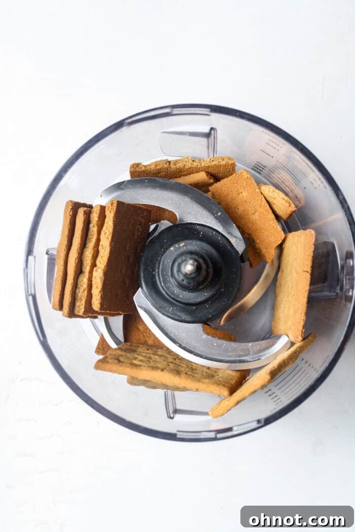 Graham crackers in food processor