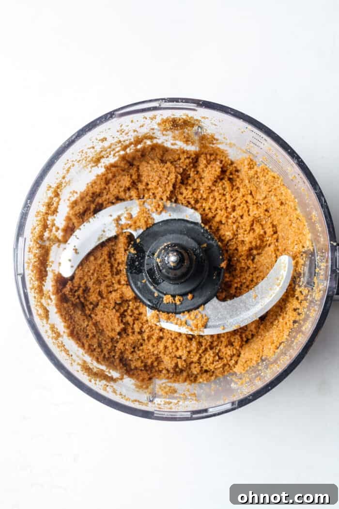 Graham cracker crumbs in food processor