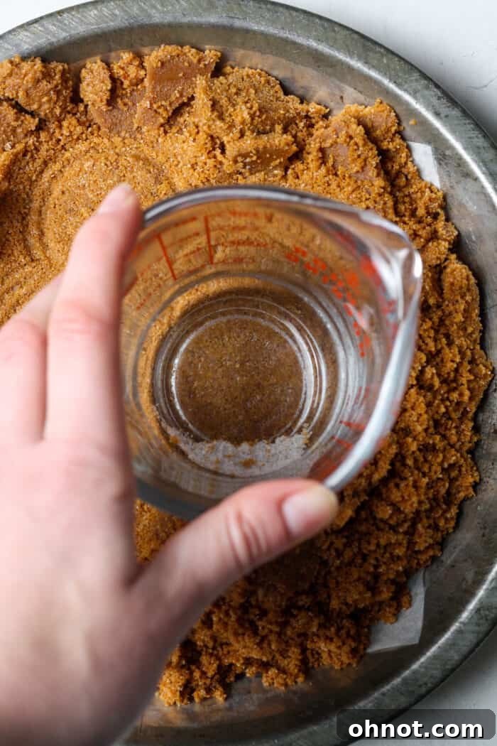 Glass cup on pie plate