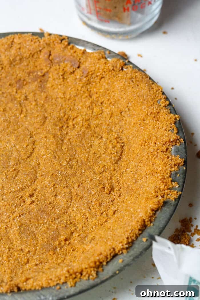Gluten free graham cracker crust in pie plate