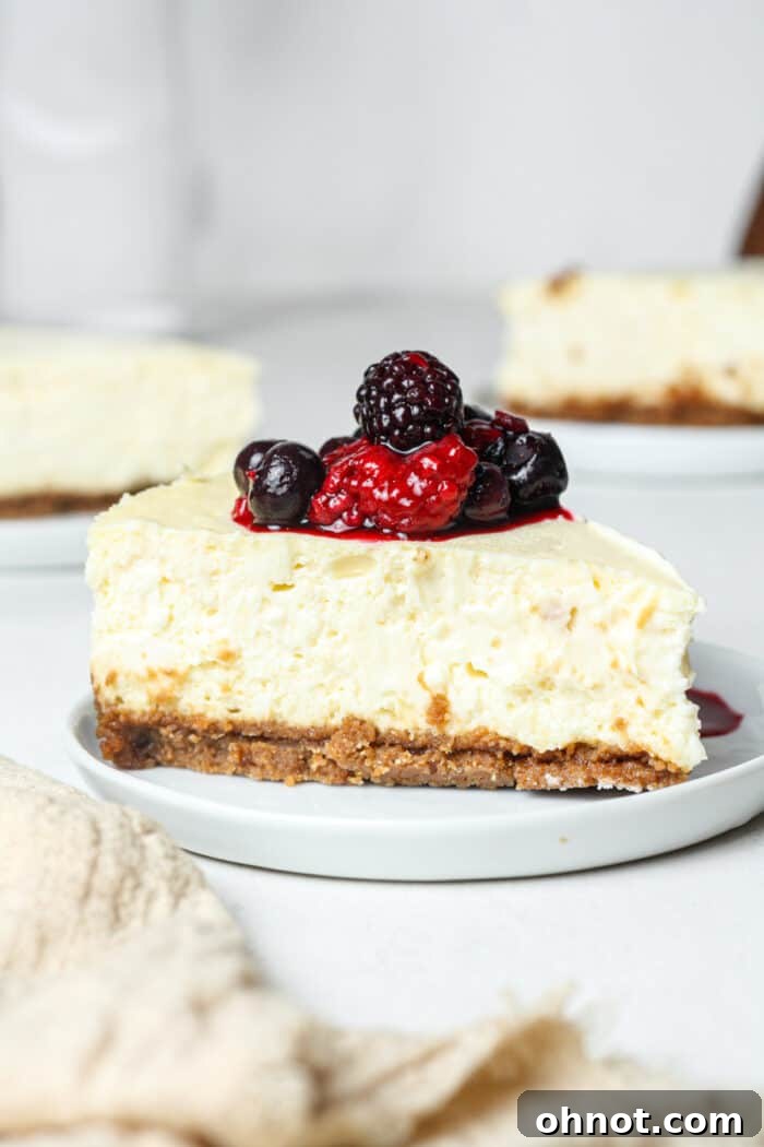 Gluten free cheesecake with berry topping