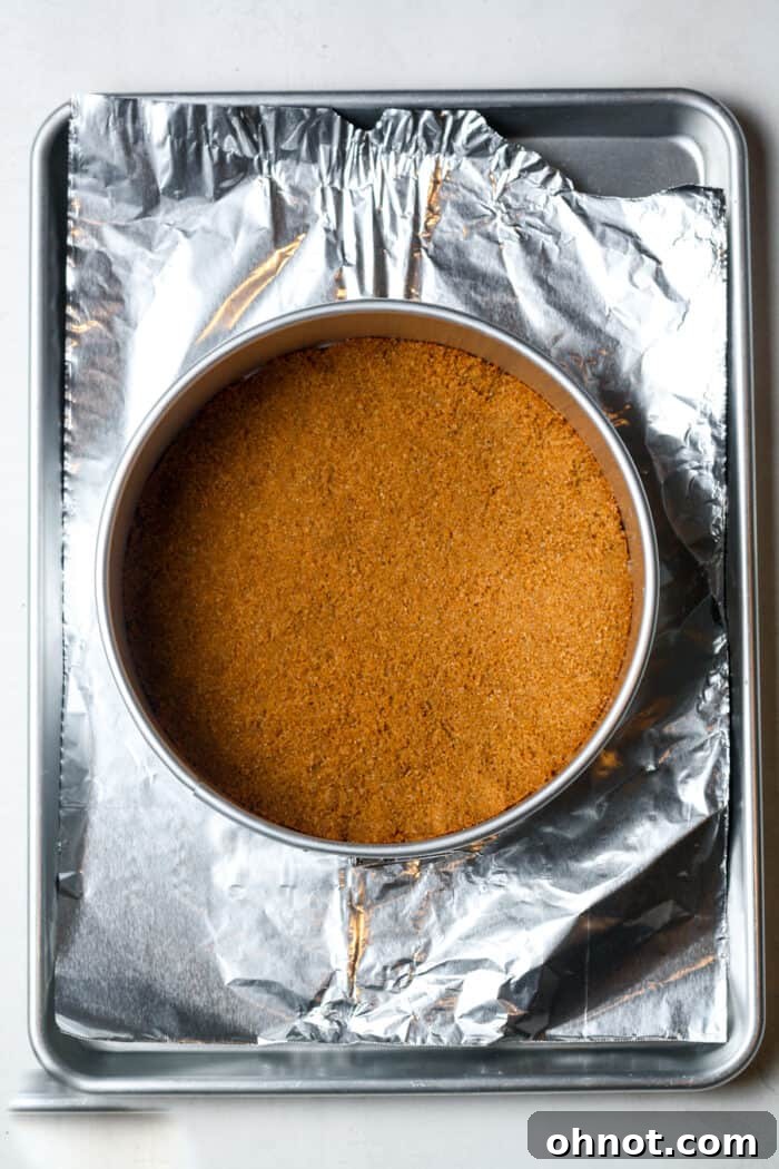 Springform pan with tin foil