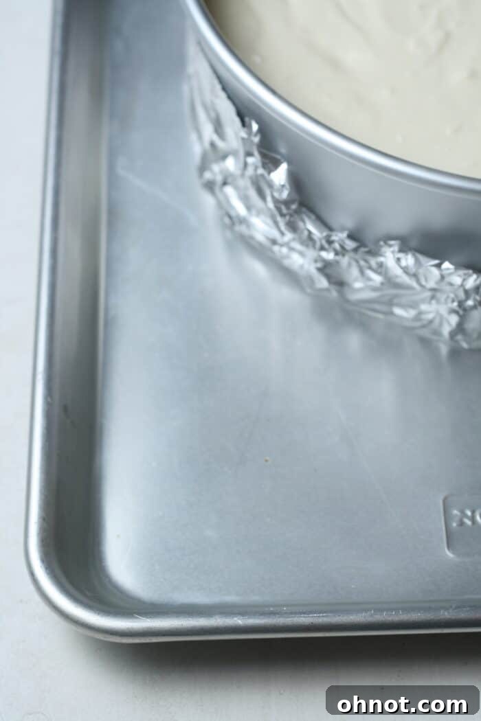 Water bath for cheesecake