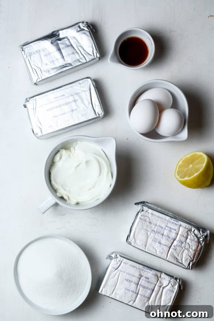 Cream cheese and other ingredients