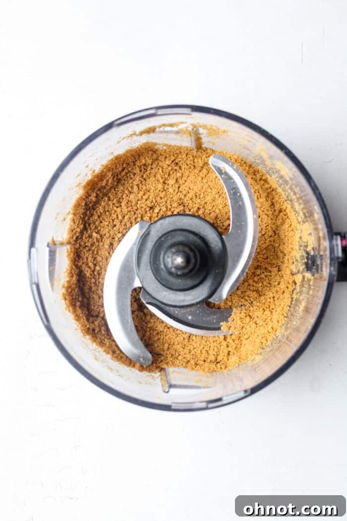 Graham cracker crumbs in food processor