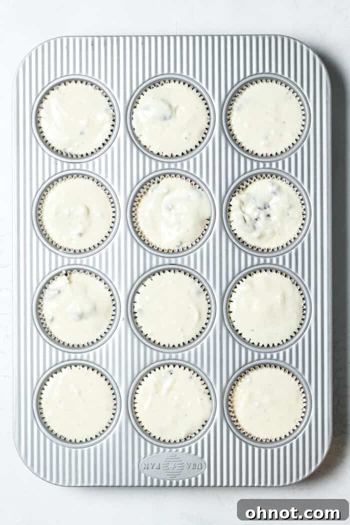 Muffin pan with filling