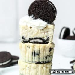 Mini Oreo cheesecakes with whipped cream
