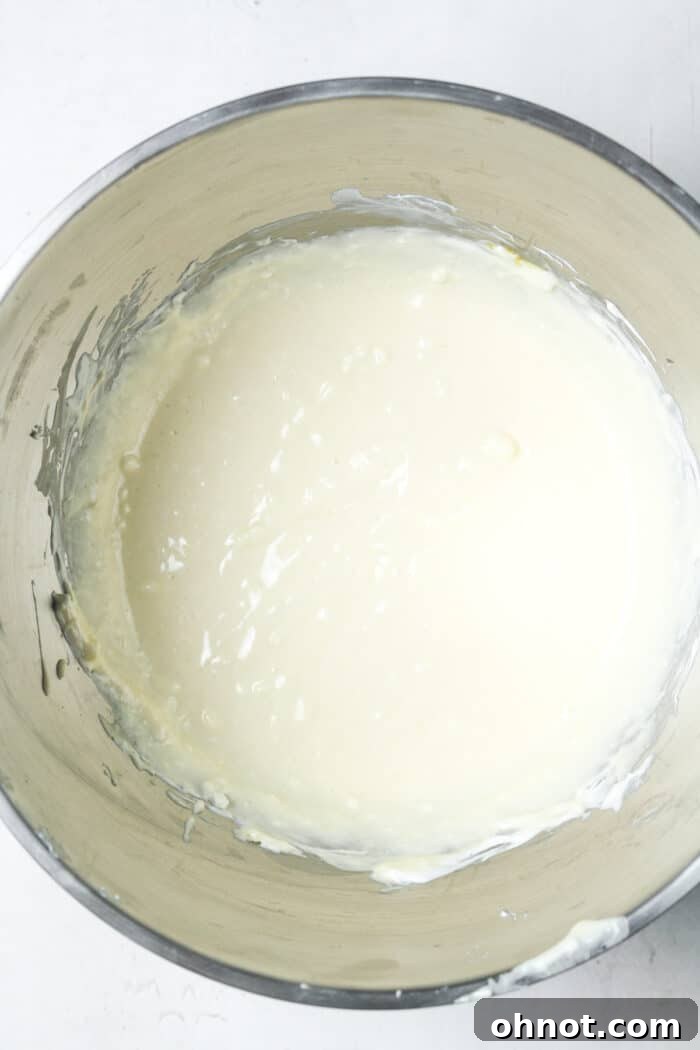 Creamy vanilla batter in bowl