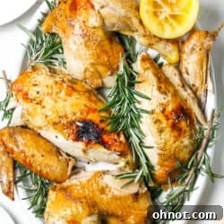 Instant Pot whole chicken with rosemary garnish