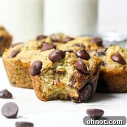 Vegan zucchini muffins with chocolate chips