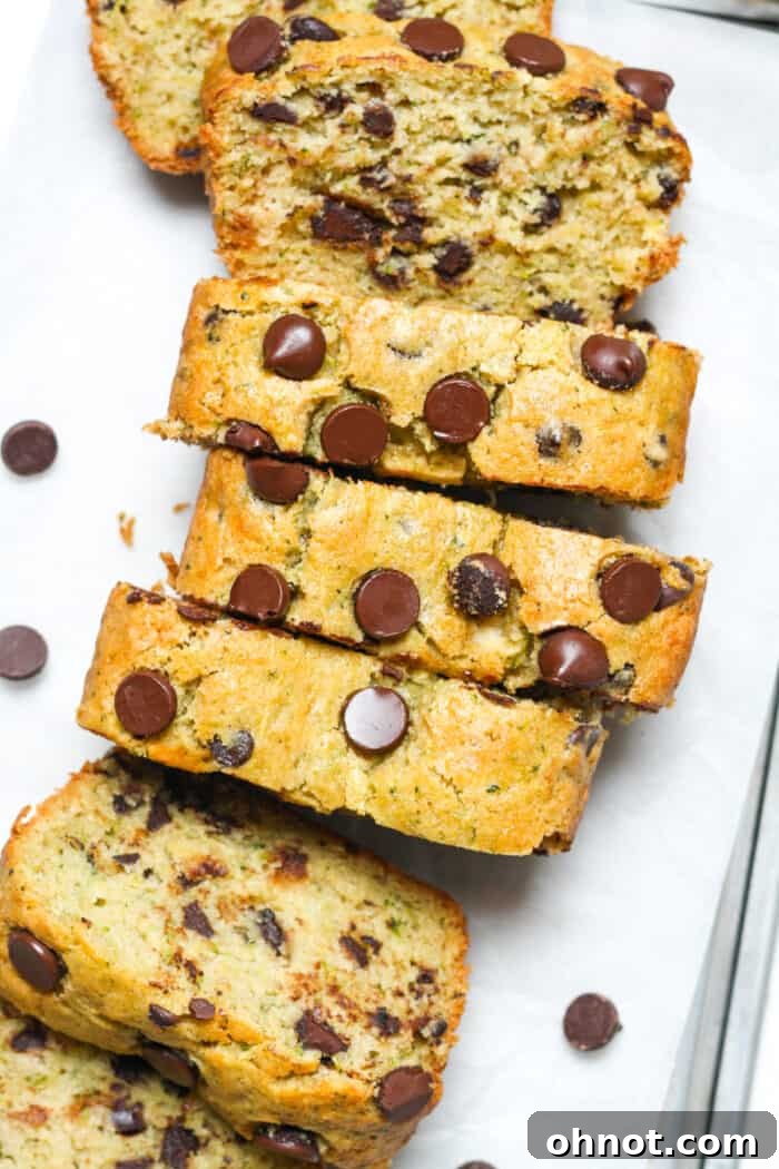 Gluten free zucchini bread with chocolate chips