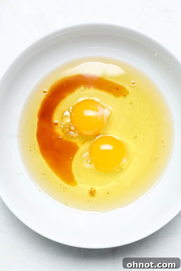 Eggs and avocado oil in bowl