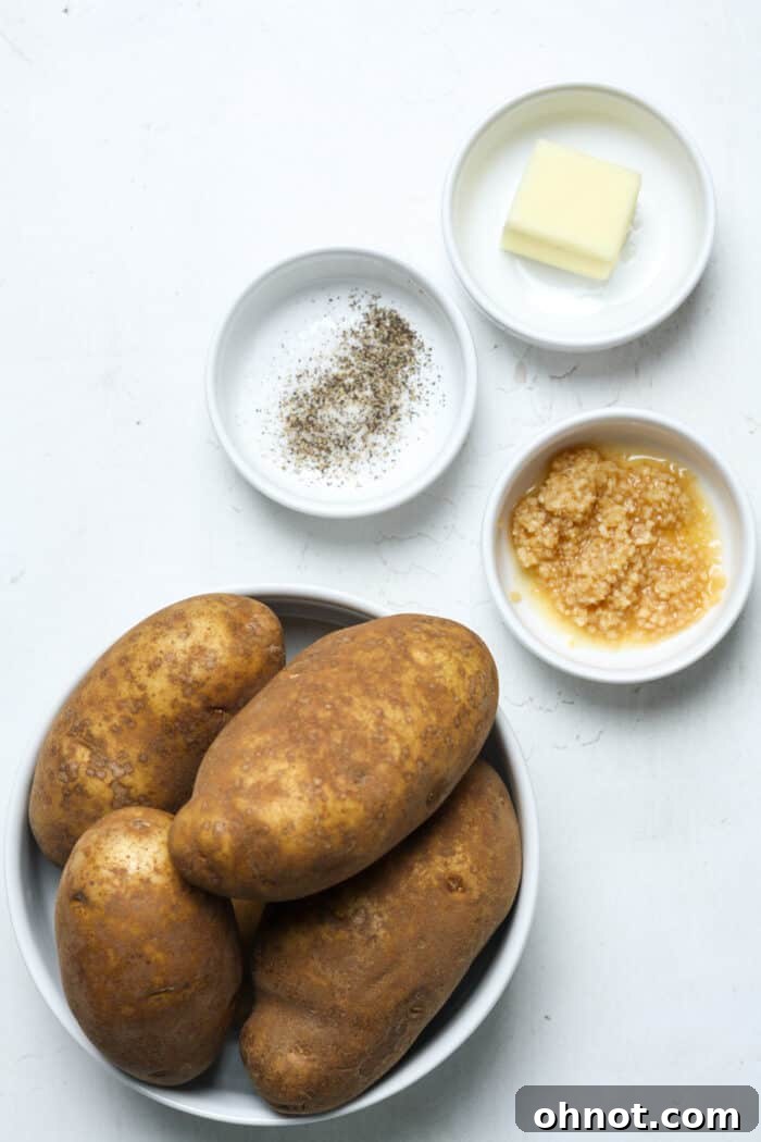 Russet potatoes with butter