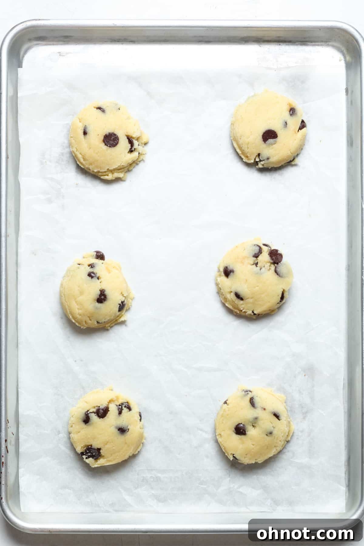 Flattened balls of cookie dough