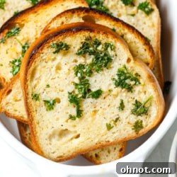 Slices of gluten free garlic bread