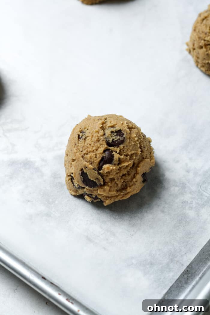 Mocha dough balls on pan