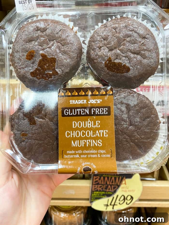 A close-up of Trader Joe's gluten-free muffins, highlighting their fluffy texture and enticing flavors.