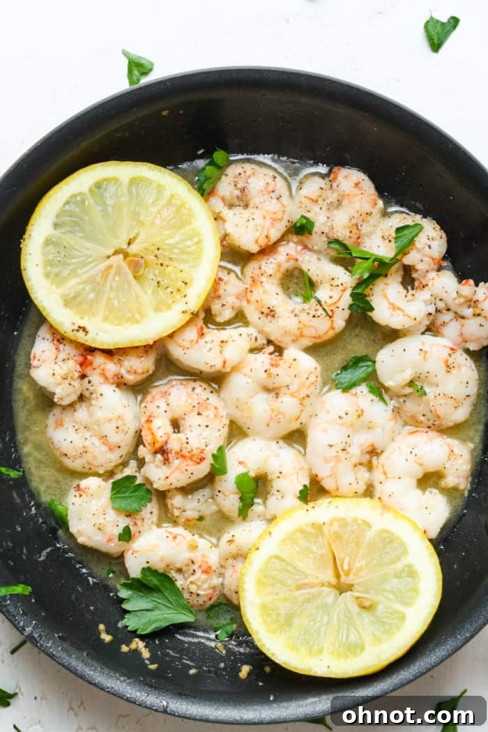 Royal red shrimp in skillet