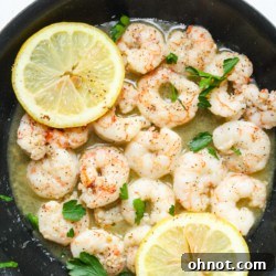 Royal red shrimp in skillet