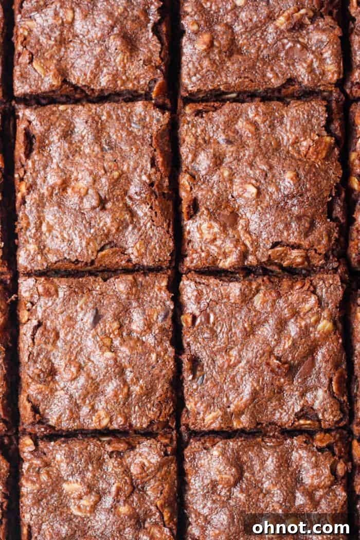 Perfectly baked and sliced lactation brownies, showcasing their rich, fudgy texture.