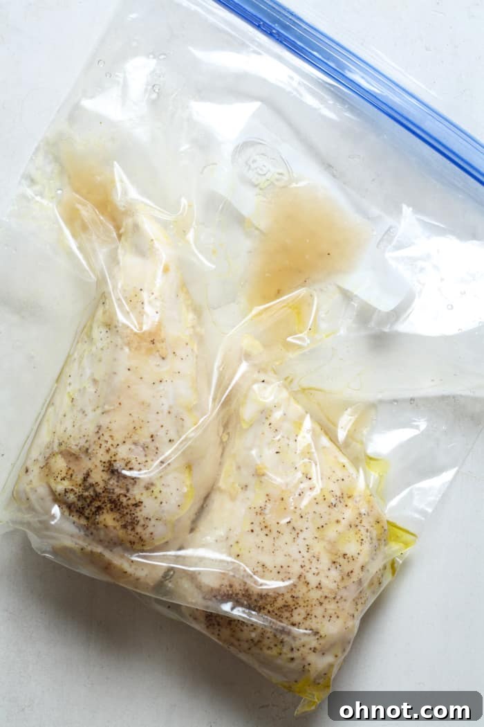 Cooked chicken in bag.