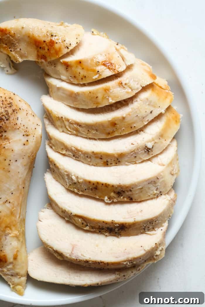 Juicy chicken breast.