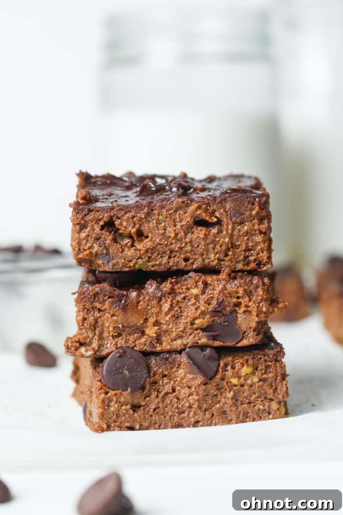 Fudgy avocado brownies with chocolate chips, ready to be enjoyed.