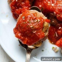Keto turkey meatballs with sauce.