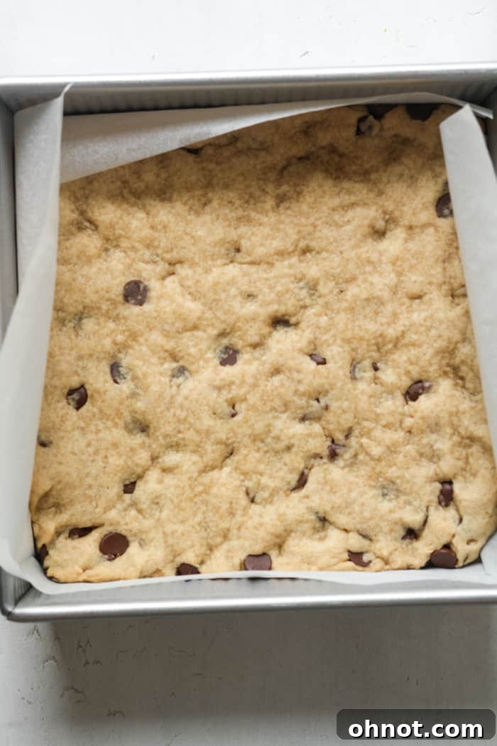Freshly baked Vegan blonde brownies.