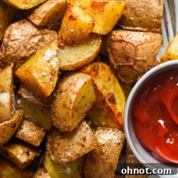Air fryer home fries on plate.