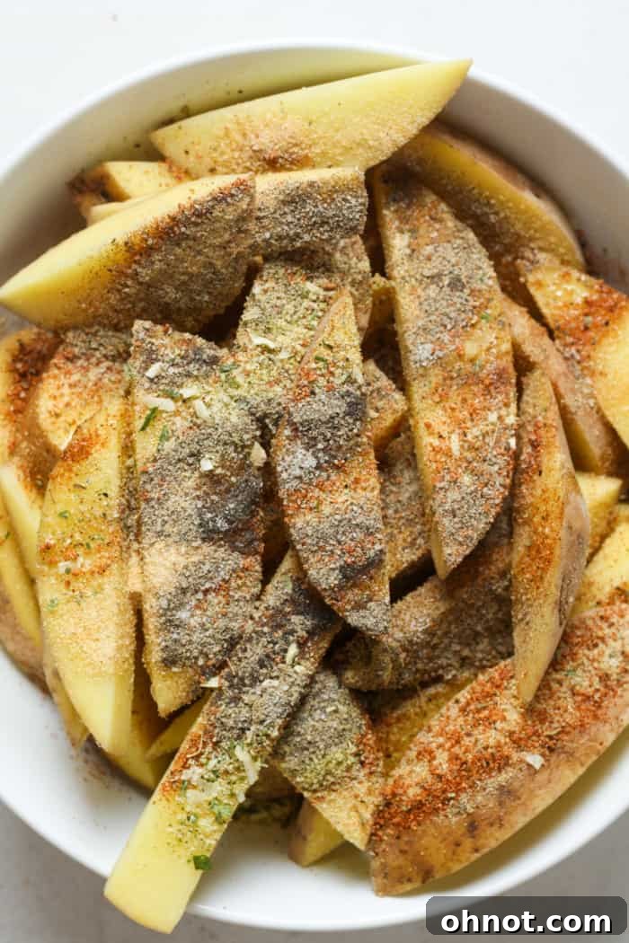 Fries with seasonings.