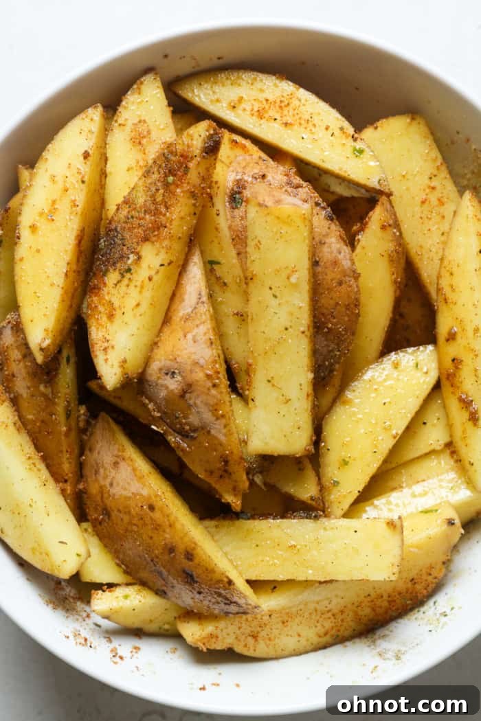 Seasoned Vegan fries in bowl.