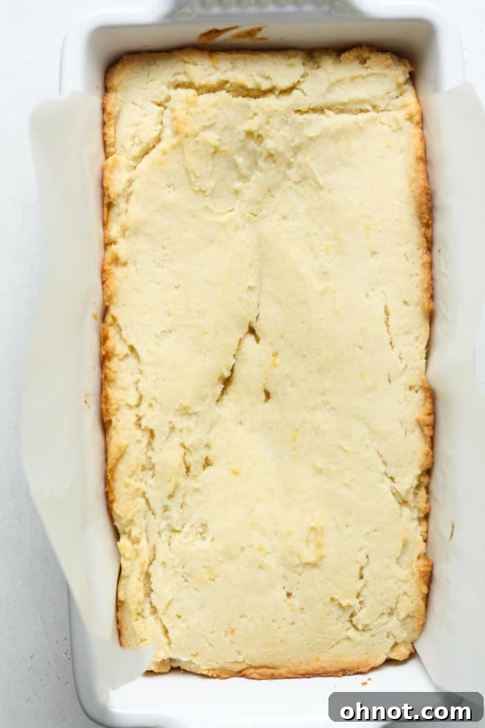 Baked vanilla pound cake.