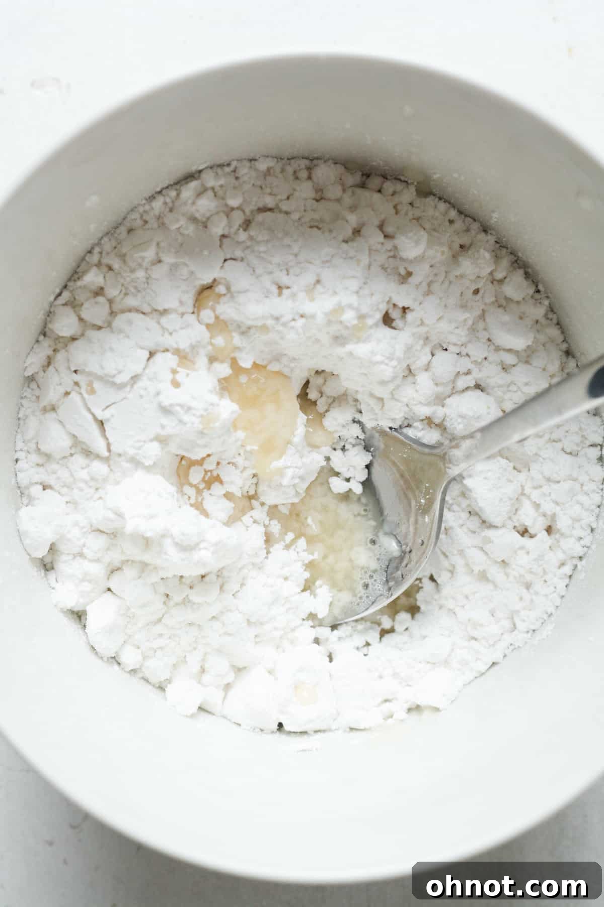 Lemon glaze in bowl.
