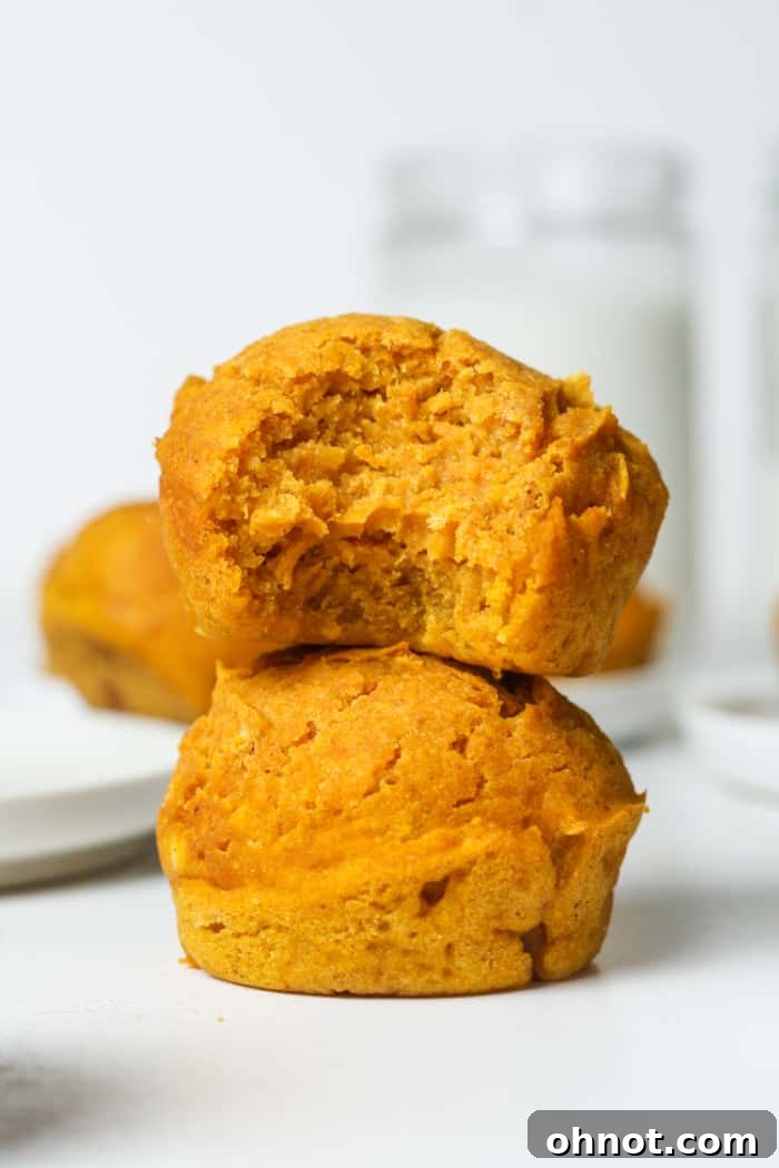 Irresistibly soft and fluffy vegan pumpkin muffins, perfect for fall.