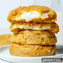 Pumpkin cheesecake cookies, ready to be served.
