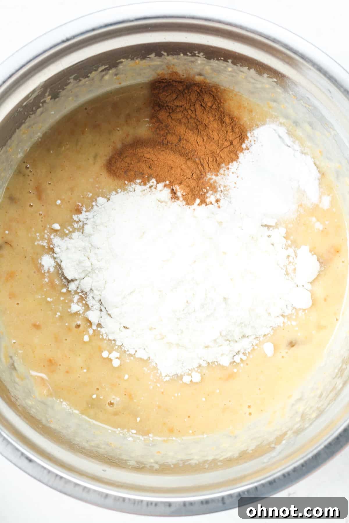 Bread batter with dry ingredients.