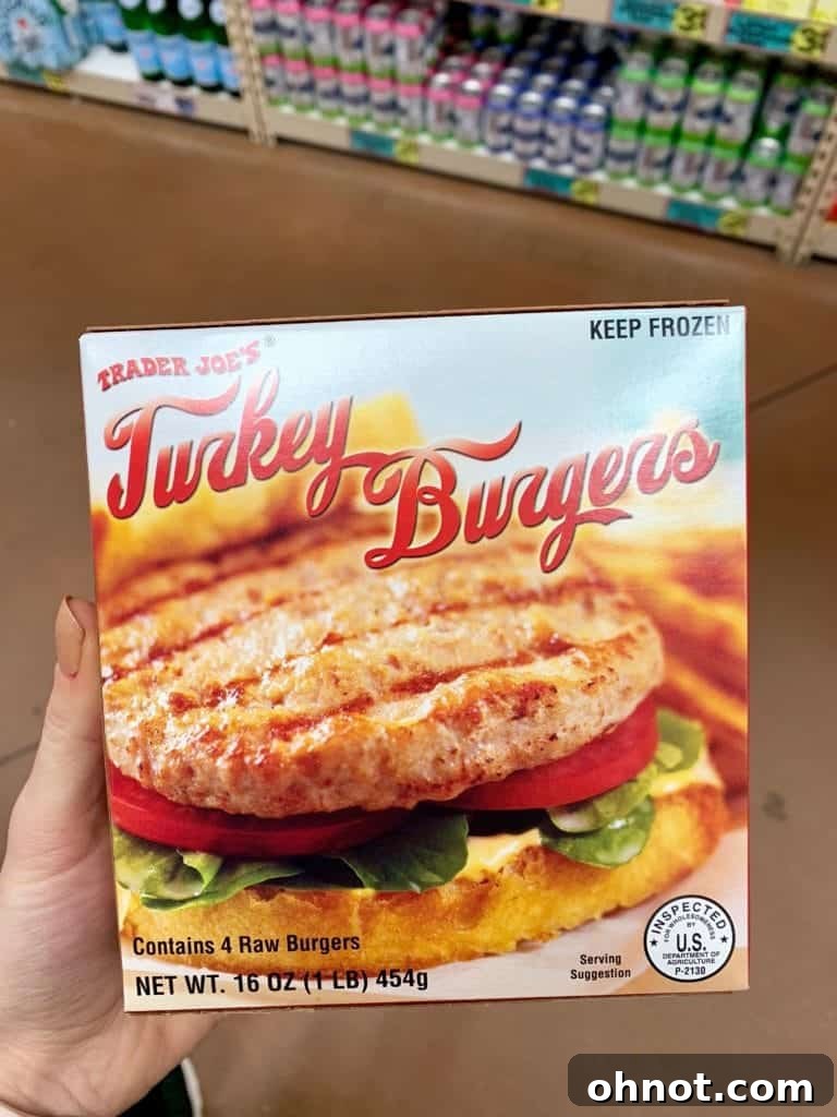 Trader Joe's Turkey Burgers, Whole30 compliant and easy to cook for quick meals.