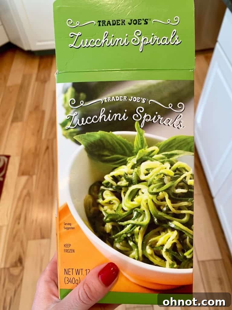 Trader Joe's Zucchini Noodles, a Whole30 pasta alternative.