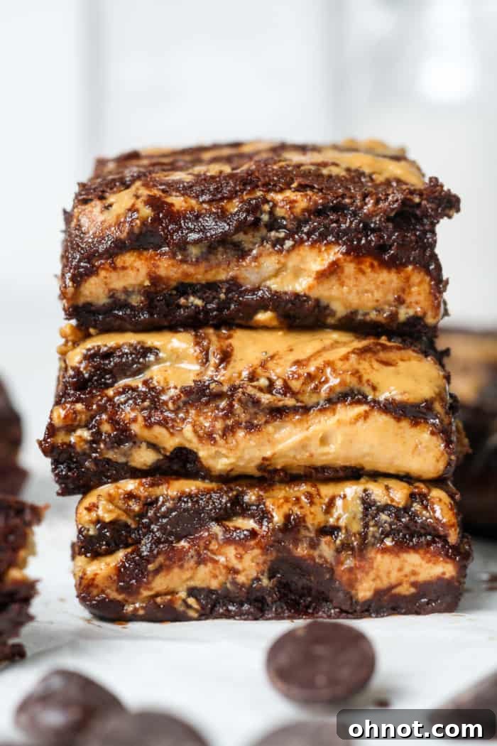 Chocolate peanut butter brownies.