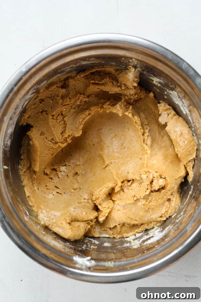 Thick creamy peanut butter.