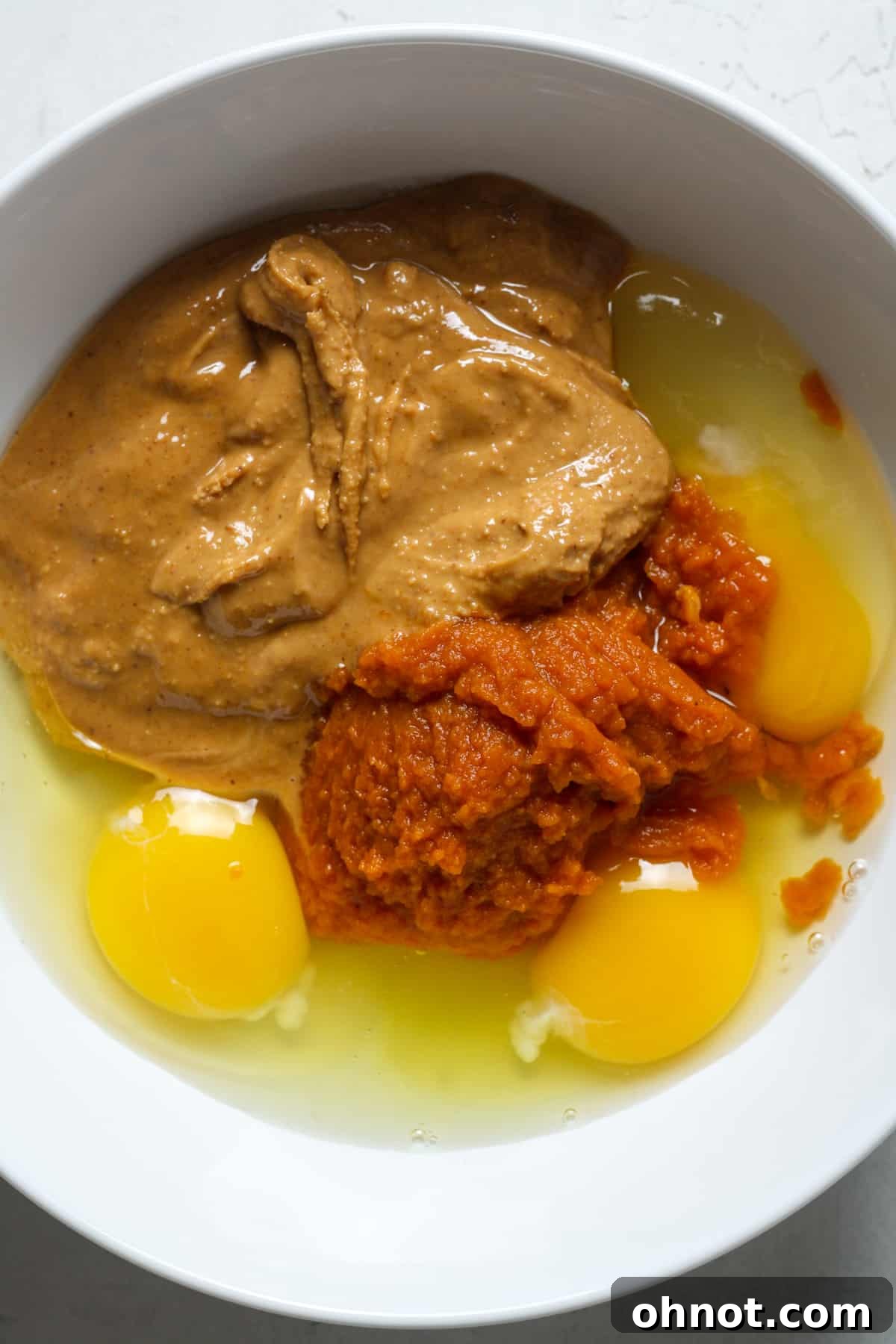 Peanut butter, pumpkin and eggs.