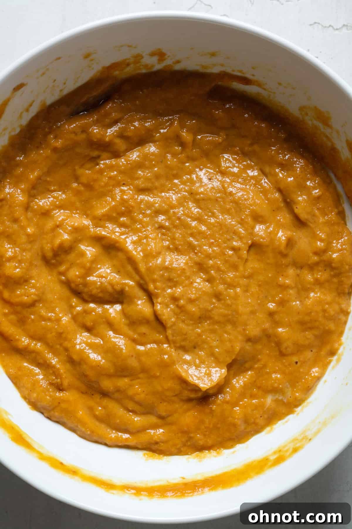 Thick pumpkin dough.