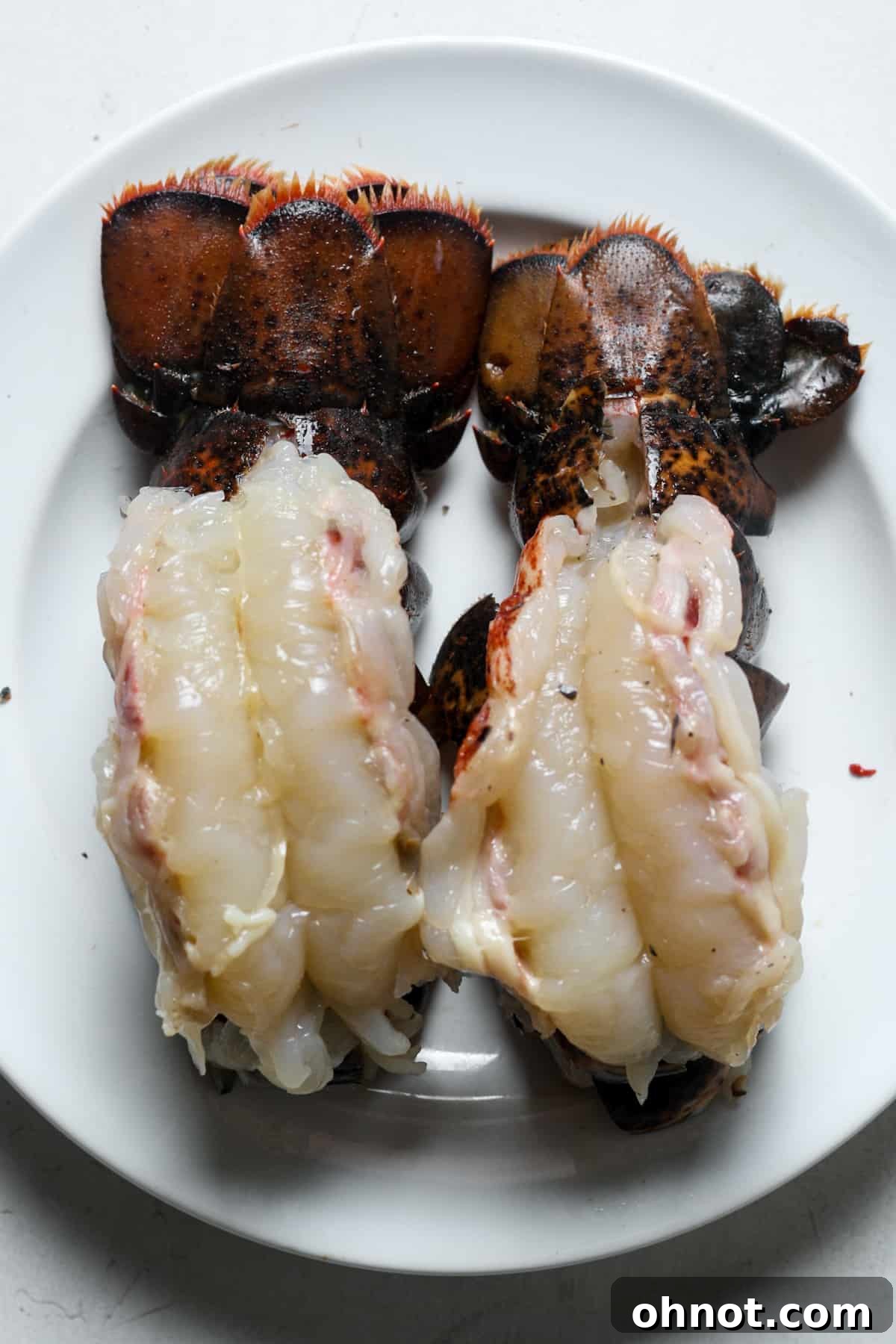 Lobster meat lifted and placed on top of shells
