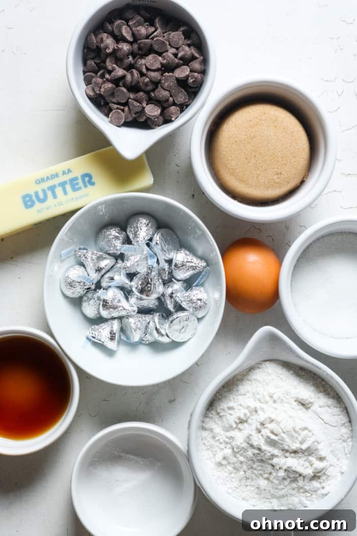 All the fresh ingredients meticulously laid out for baking cookie cups.